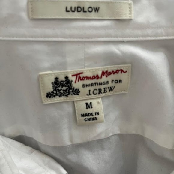 J Crew Thomas Mason Ludlow Tuxedo Shirt w/ Cuff Links M/L - Picture 4 of 6